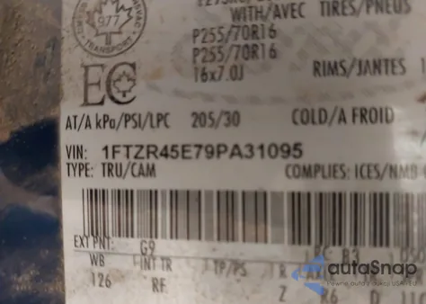 2009 Ford Ranger Fx4 Off-Road/Sport/Xlt из США, поврежденный, VIN 1FTZR45E79PA31095